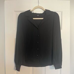 NWOT SHEIN Black Long Sleeve Button-Down Blouse